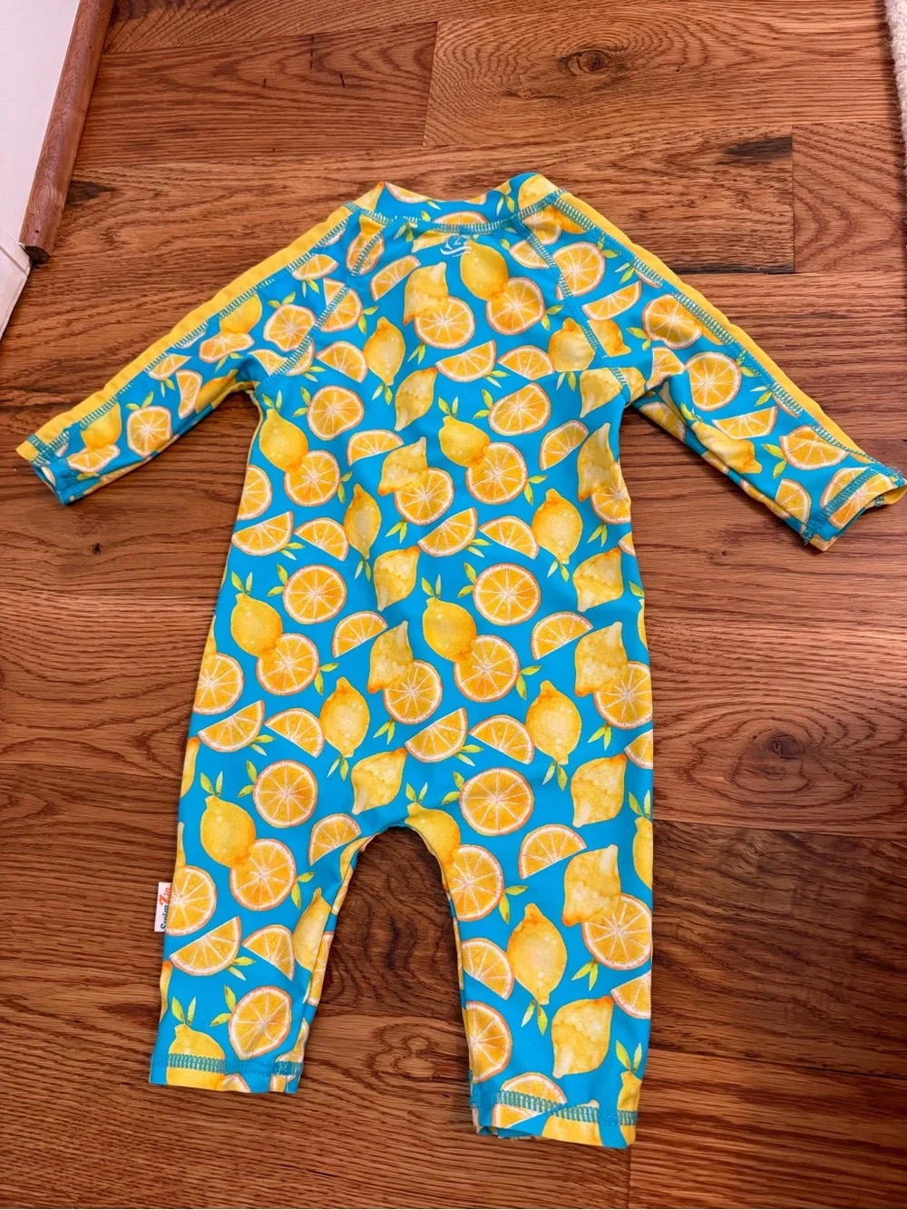 SwimZip Sunsuit - Long Sleeve Romper Swimsuit Lemons Size 0-6 Months